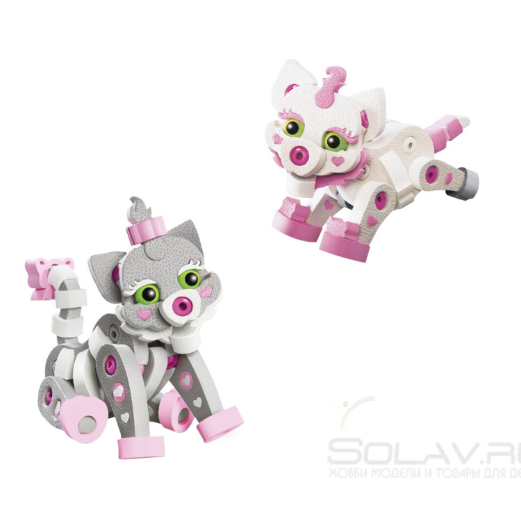 Мягкий конструктор из EVA Soft Blocks "Кошка и котенок" 180 деталей - 3201 Мягкий конструктор из EVA Soft Blocks "Кошка и котенок" 180 деталей - 3201